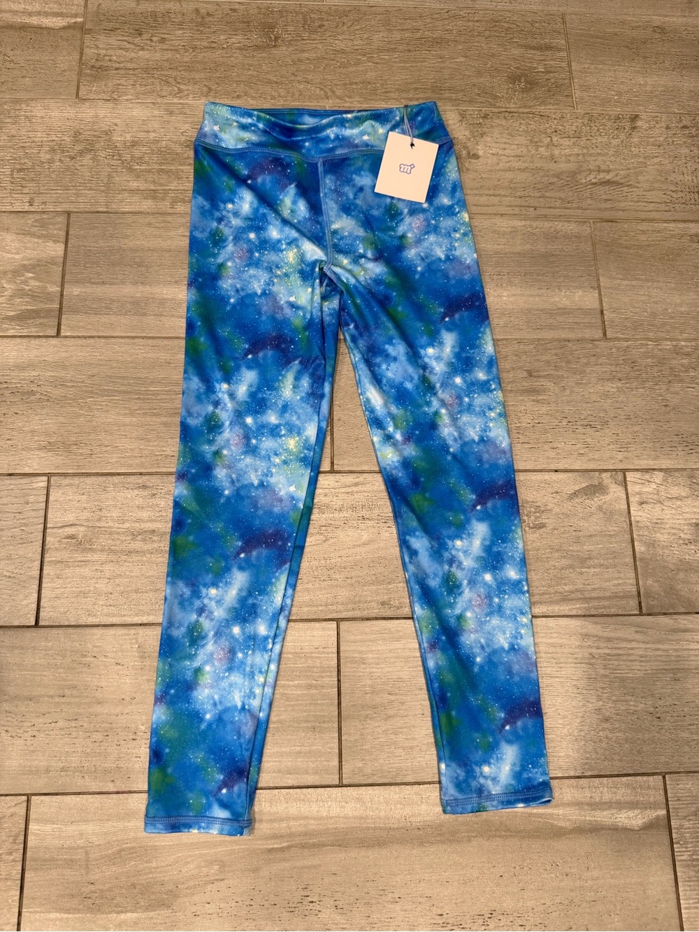 More Than Magic Blue & Green Galaxy Print Kids Leggings